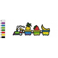 Fruits Train Embroidery Design
